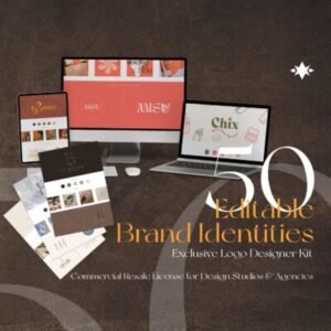 50 Premium Vector Brand Identity Systems: Editable Corporate Logo and Color Palette Template Set