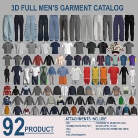 92 Piece 3D Streetwear Clothing and Garment Pack: Full Clo3D, Blender and Procreate Creative Bundle