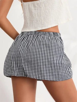 Plaid Bubble Mini Skirt - Image 3